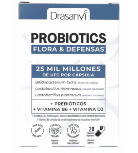 Probiotics Flora e Defesas - 20 Cápsulas - Drasanvi